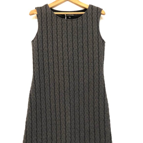 Vintage Nicole Benisti Grey Cable Knit Dress with Matching Neck Accessory - Picture 2 of 6